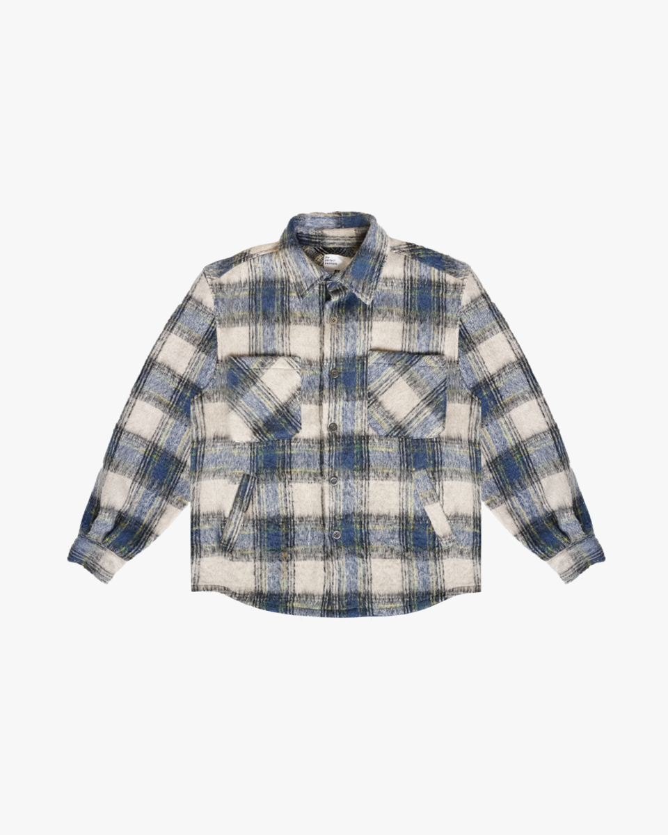 Side Slit Flannel (Blue/White)