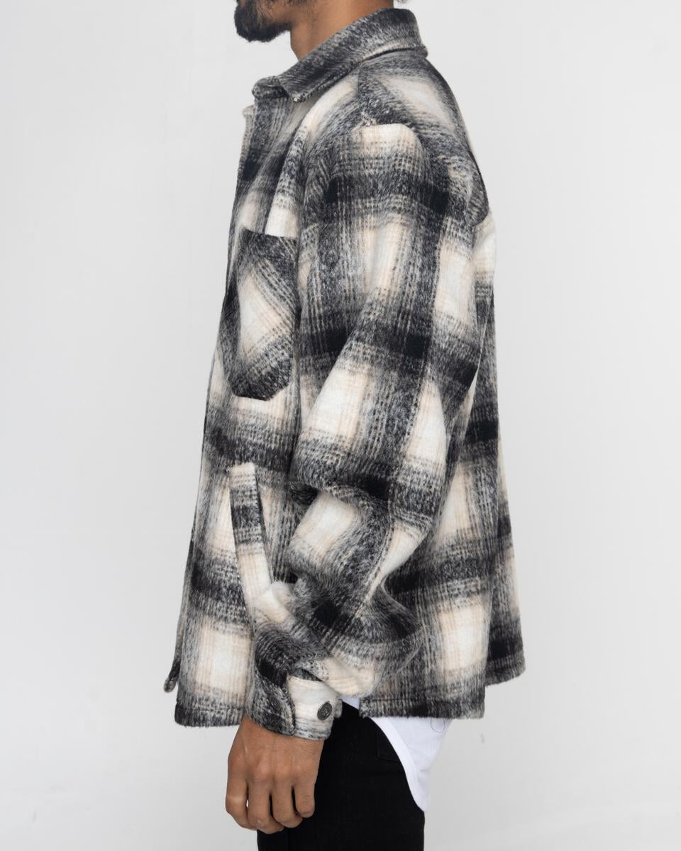 Slit Flannel Shirt (B&W)