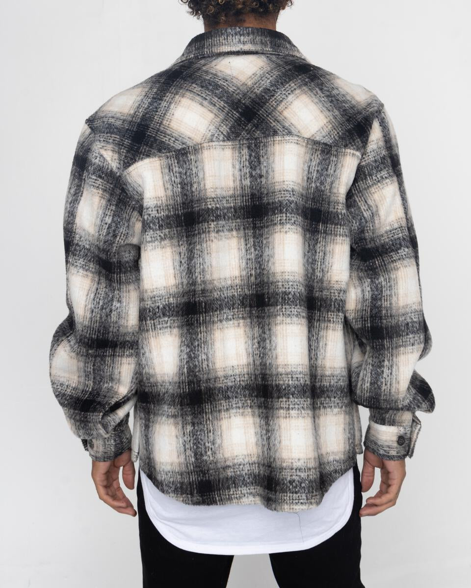 Slit Flannel Shirt (B&W)